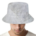 Silver Grey Marble Print Bucket Hat