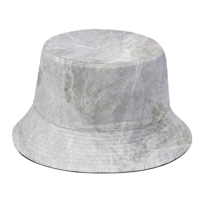 Silver Grey Marble Print Bucket Hat