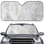 Silver Grey Marble Print Car Windshield Sun Shade