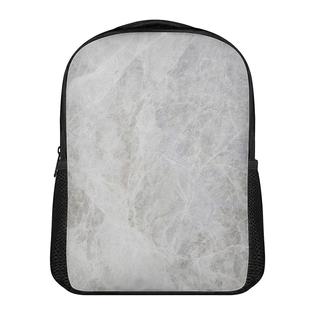 Silver Grey Marble Print Casual Backpack