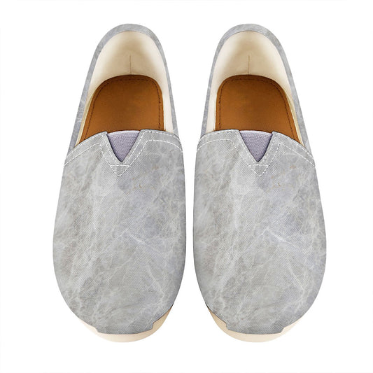 Silver Grey Marble Print Casual Shoes