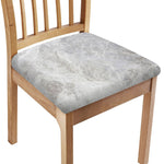 Silver Grey Marble Print Chair Cushion Cover