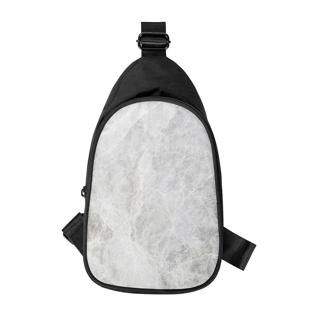 Silver Grey Marble Print Chest Bag
