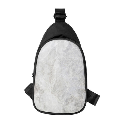 Silver Grey Marble Print Chest Bag