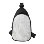 Silver Grey Marble Print Chest Bag