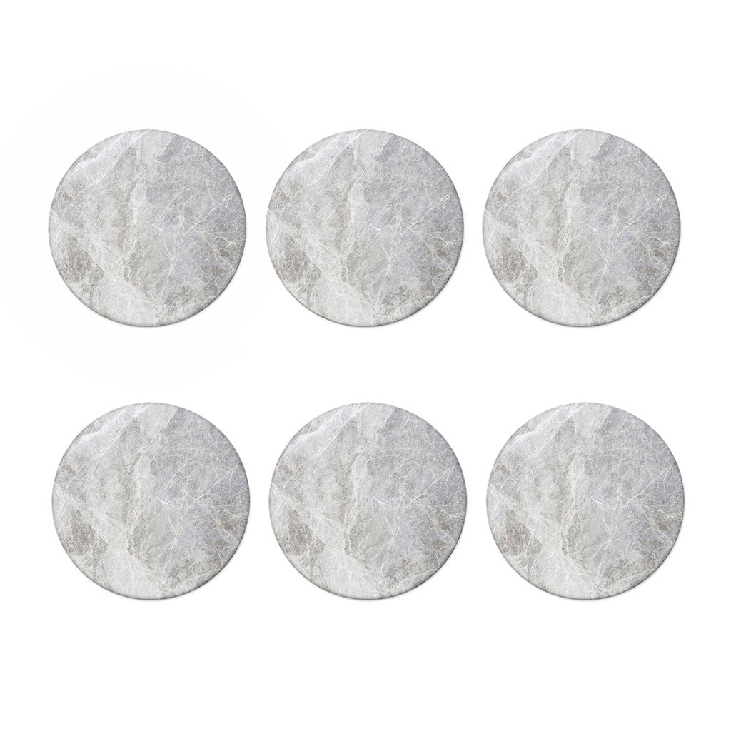 Silver Grey Marble Print Coaster Set