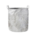 Silver Grey Marble Print Collapsible Laundry Basket