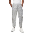 Silver Grey Marble Print Cotton Sweatpants