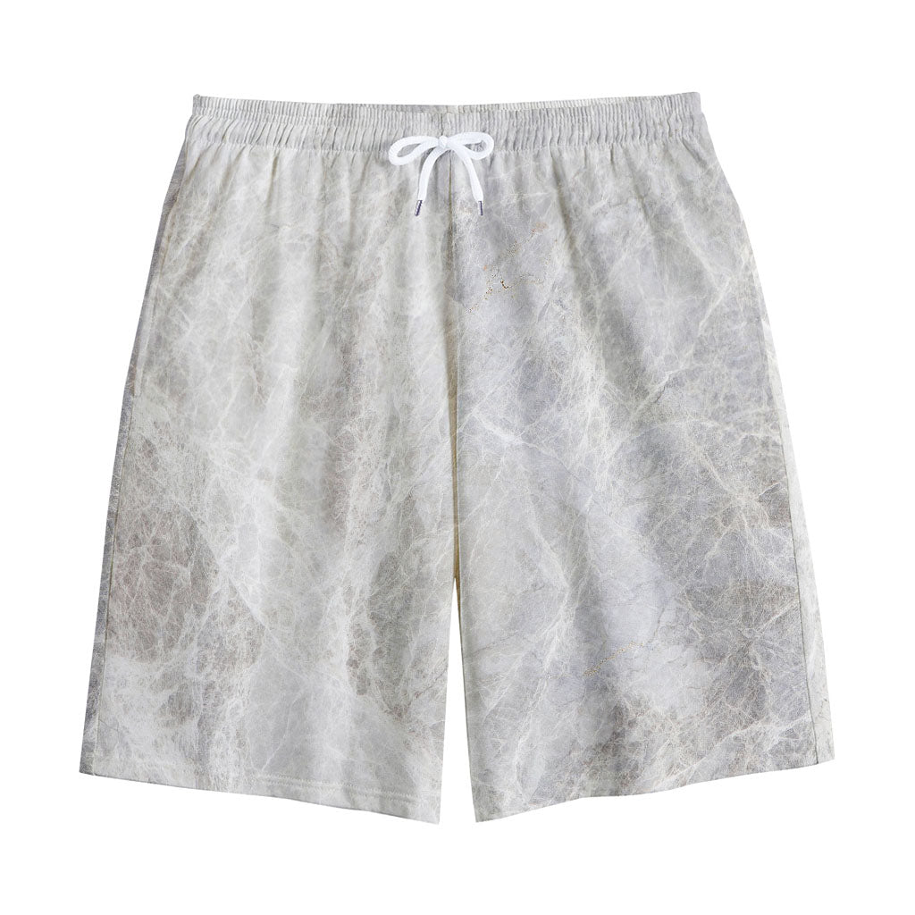 Silver Grey Marble Print Cotton Shorts