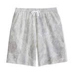 Silver Grey Marble Print Cotton Shorts