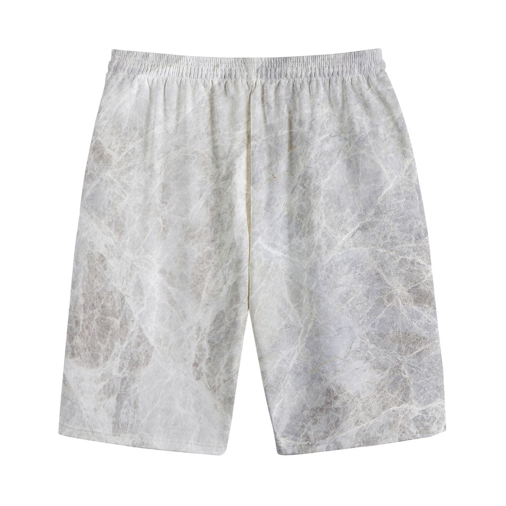 Silver Grey Marble Print Cotton Shorts