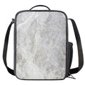 Silver Grey Marble Print Crossbody Lunch Bag