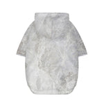 Silver Grey Marble Print Dog Zip Up Hoodie