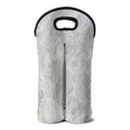Silver Grey Marble Print Double Neoprene Wine Tote