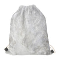 Silver Grey Marble Print Drawstring Bag