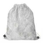 Silver Grey Marble Print Drawstring Bag
