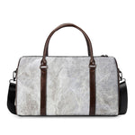 Silver Grey Marble Print Duffle Bag