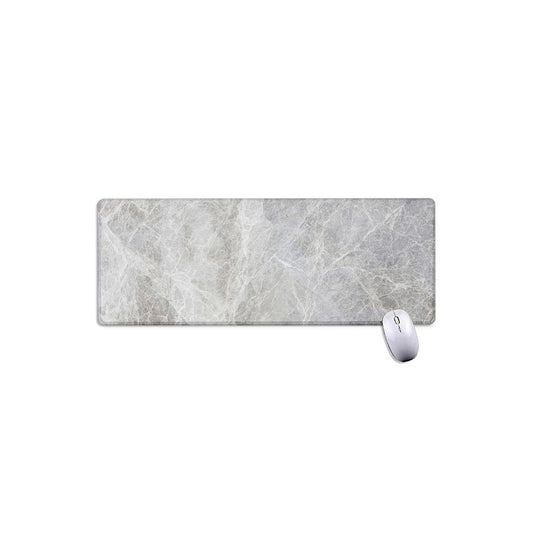 Silver Grey Marble Print Extended Mouse Pad