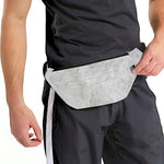 Silver Grey Marble Print Fanny Pack