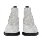 Silver Grey Marble Print Flat Ankle Boots