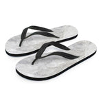 Silver Grey Marble Print Flip Flops