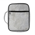Silver Grey Marble Print Front Pocket Bible Bag