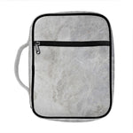 Silver Grey Marble Print Front Pocket Bible Bag