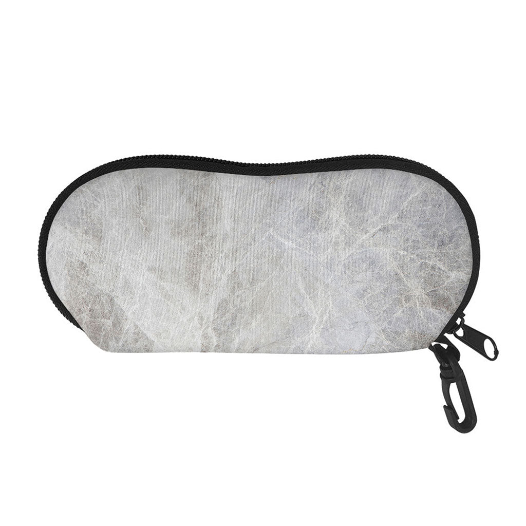 Silver Grey Marble Print Glasses Case