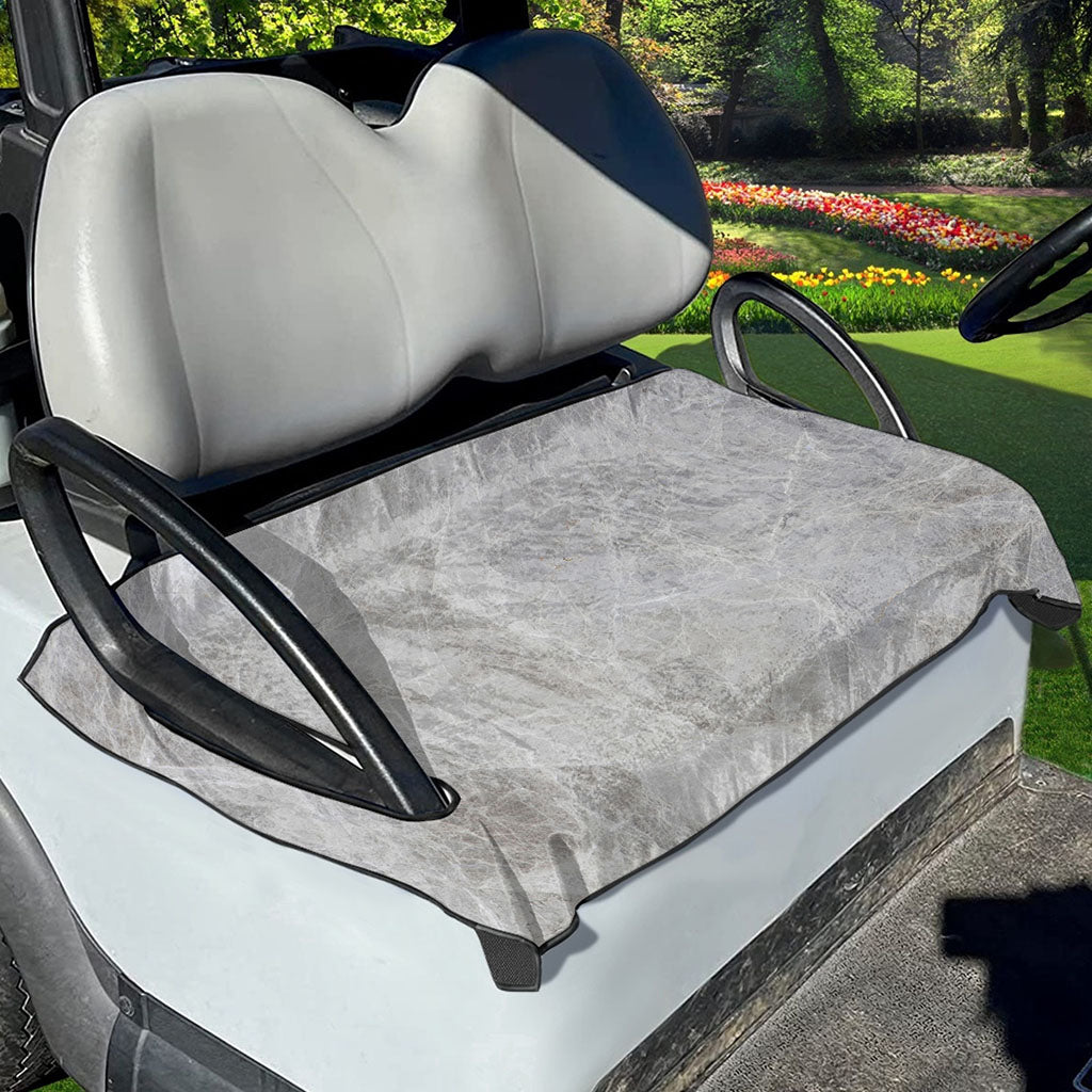 Silver Grey Marble Print Golf Cart Seat Cover