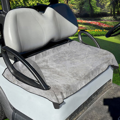Silver Grey Marble Print Golf Cart Seat Cover