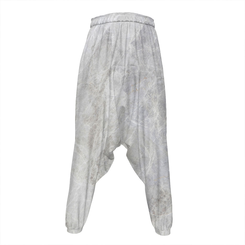 Silver Grey Marble Print Hammer Pants