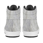 Silver Grey Marble Print High Top Leather Sneakers