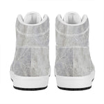 Silver Grey Marble Print High Top Leather Sneakers