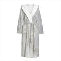 Silver Grey Marble Print Hooded Bathrobe