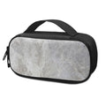 Silver Grey Marble Print Portable Cooler Travel Case