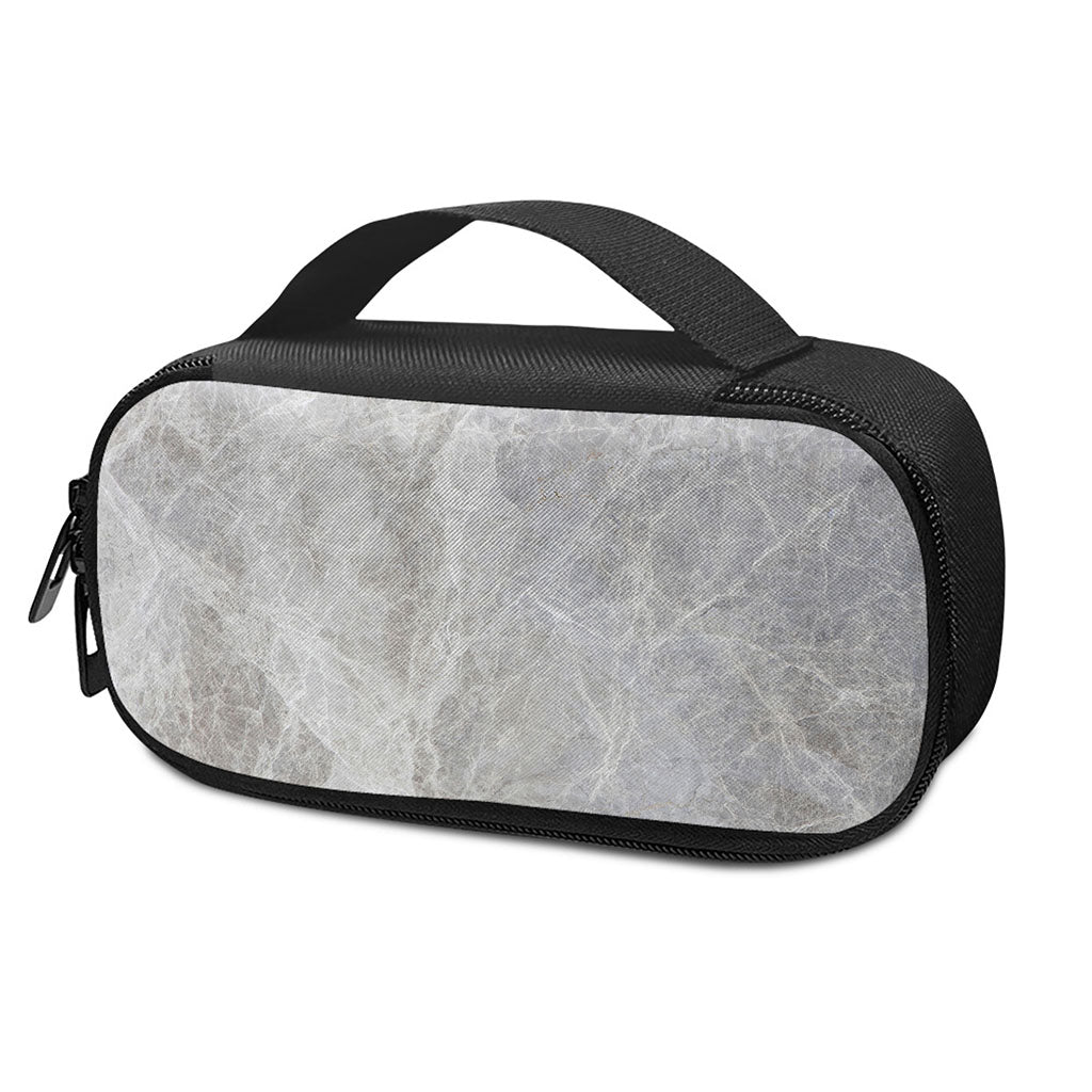 Silver Grey Marble Print Insulin Cooler Travel Case