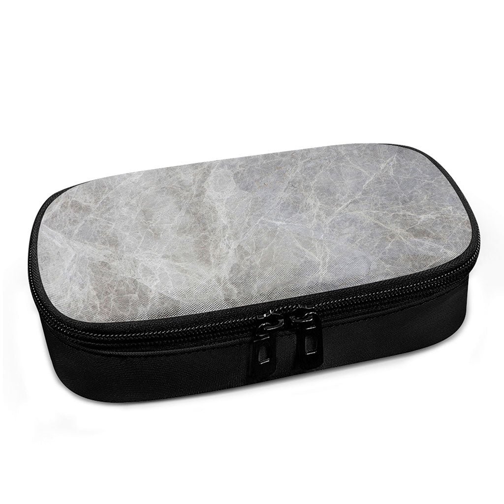 Silver Grey Marble Print Insulin Cooler Travel Case