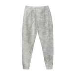 Silver Grey Marble Print Jogger Pants