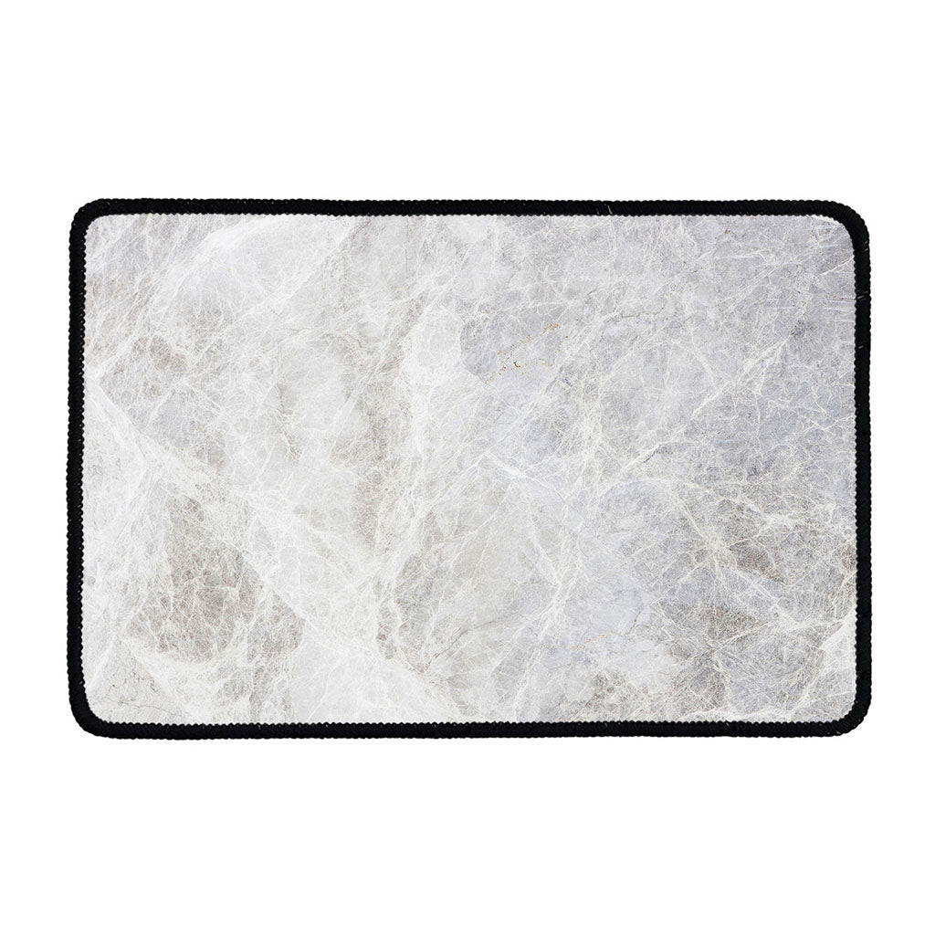 Silver Grey Marble Print Kitchen Mat