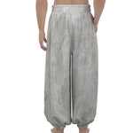 Silver Grey Marble Print Lantern Pants