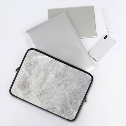 Silver Grey Marble Print Laptop Sleeve