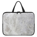 Silver Grey Marble Print Laptop Sleeve With Handle