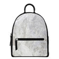 Silver Grey Marble Print Leather Backpack