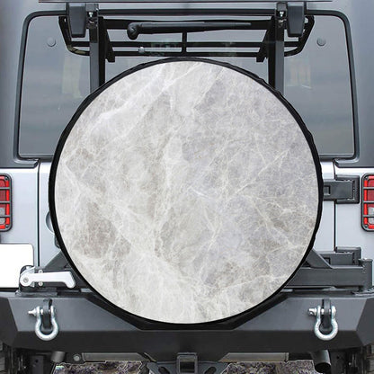 Silver Grey Marble Print Leather Spare Tire Cover