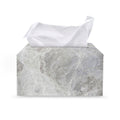 Silver Grey Marble Print Leather Tissue Box Cover