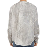 Silver Grey Marble Print Long Sleeve Baseball Jersey
