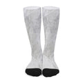 Silver Grey Marble Print Long Socks
