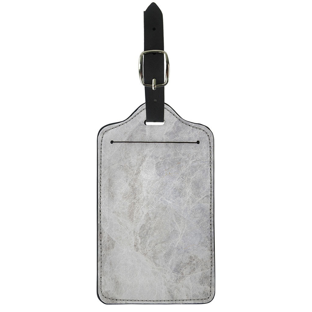 Silver Grey Marble Print Luggage Tag