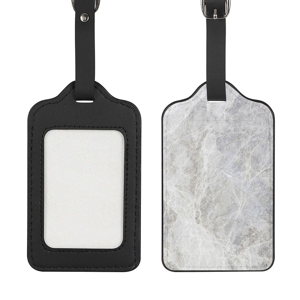 Silver Grey Marble Print Luggage Tag