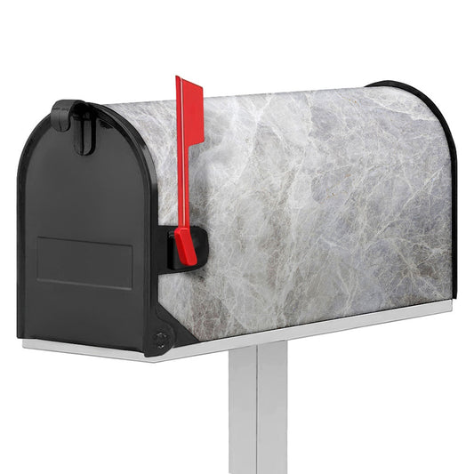 Silver Grey Marble Print Mailbox Cover